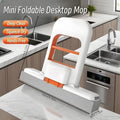 Mini Foldable Desktop Mop, Portable Cleaning Sponge Mop (with a Sponge Head), Mini Mop for Small Spaces, One-Hand Squeeze Handle & Replaceable Head, Wet/Dry Use