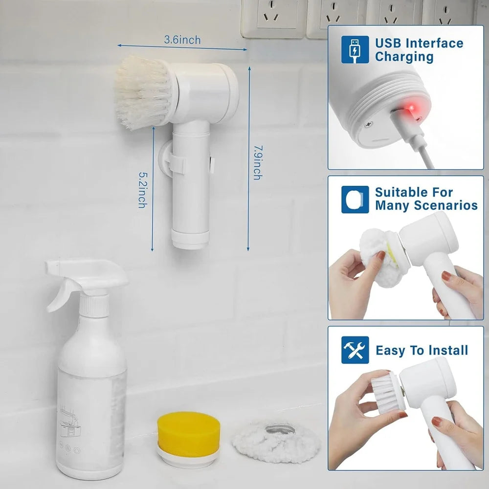 5-in-1 Electric Magic Brush – Multifunctional Cleaning Tool for Home