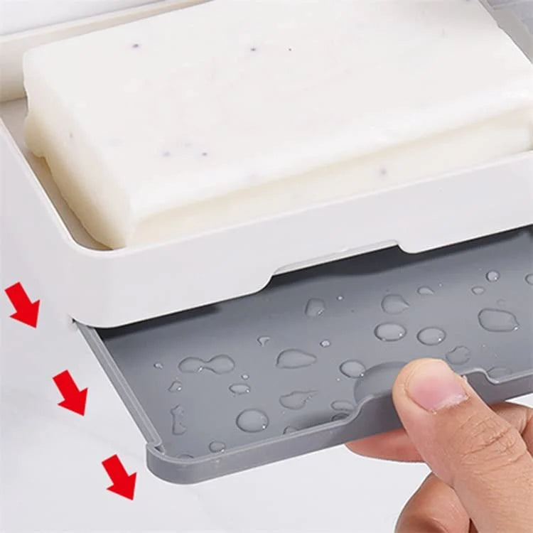 3 Layer Soap Holder Bathroom Shower and Kitchen Wall Mounted Rotatable Soap Holder Saver Box