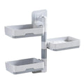 3 Layer Soap Holder Bathroom Shower and Kitchen Wall Mounted Rotatable Soap Holder Saver Box
